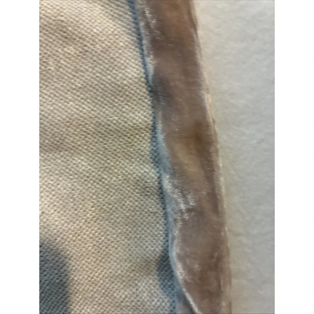 Kevin O’Brien Studio 20x13 Lumbar Pillow Cover Tan Woven Velvet Trim